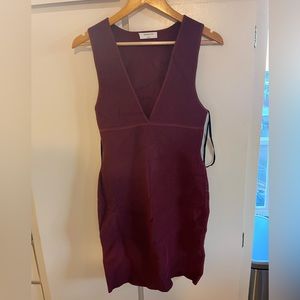 Burgundy, ribbed dress by Babaton